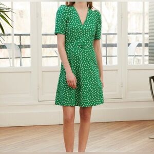 CLAUDIE PIERLOT Rumeur Floral Belted Mini Dress 100% Cotton